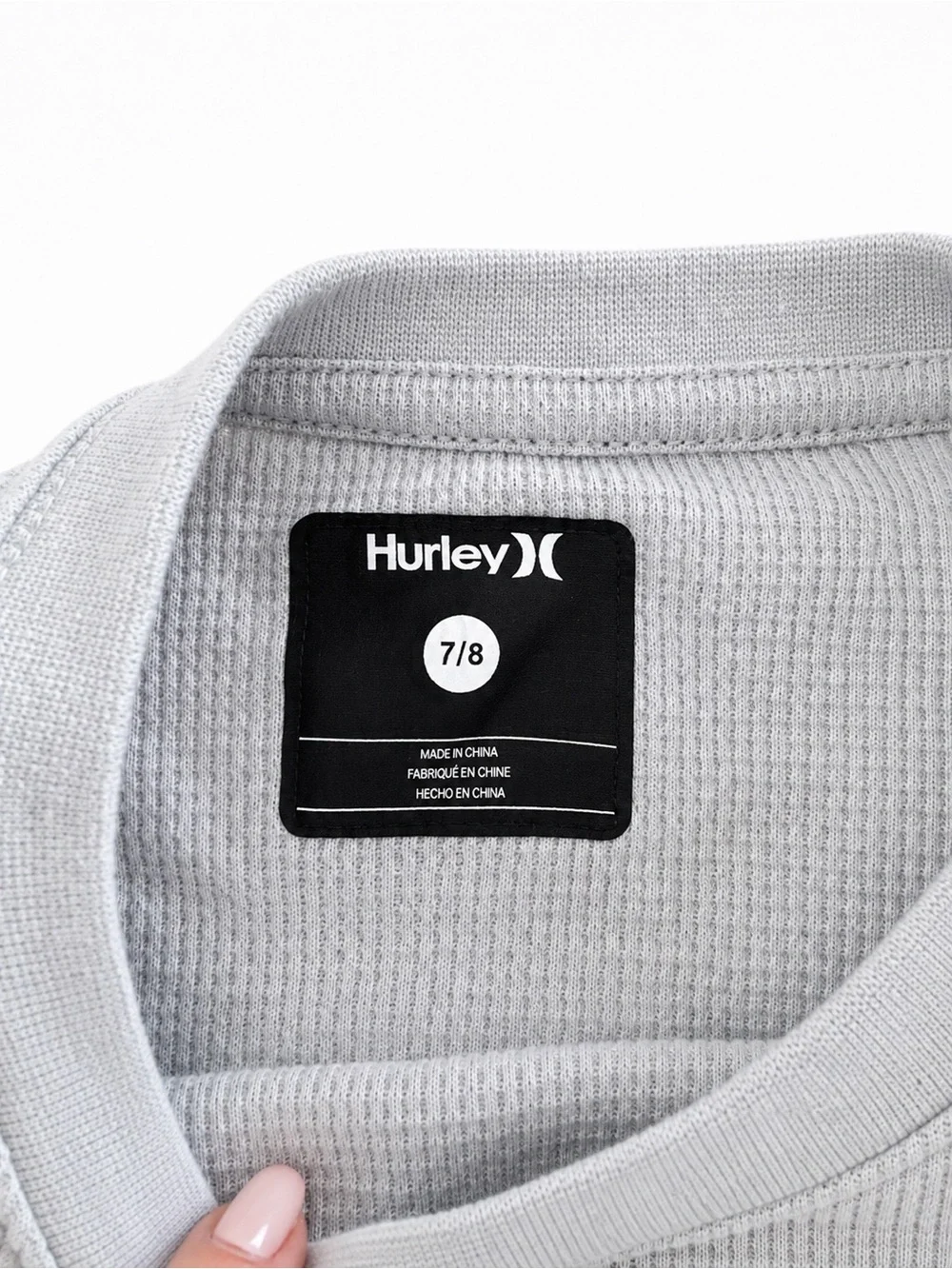 Hurley Light Gray Thermal Top with Blue Shorts